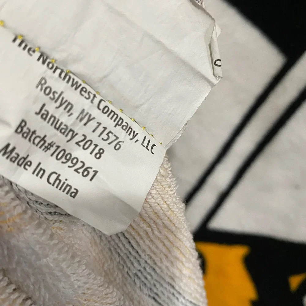 NHL Pittsburgh Penguins Beach Towel The Northwest Company Black Gold Hockey Logo